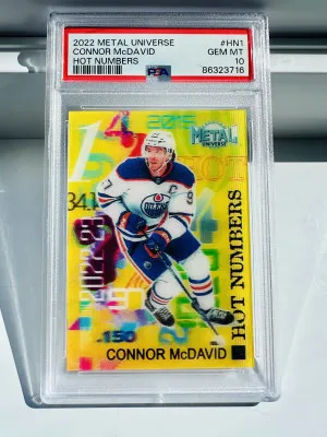 🔥 2022 Metal Universe CONNOR MCDAVID Hot Numbers SSP Gem Mint PSA 10 Pop 8 front
