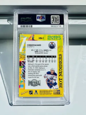 🔥 2022 Metal Universe CONNOR MCDAVID Hot Numbers SSP Gem Mint PSA 10 Pop 8 back