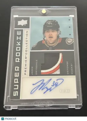 Jamie Drysdale 2021-22 Upper Deck Super Rookie Premier Collection Auto Patch /49 front