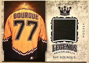 2018 Sportkings Legends Memorabilia #LSM1 Ray Bourque Black Patch Boston Bruins front