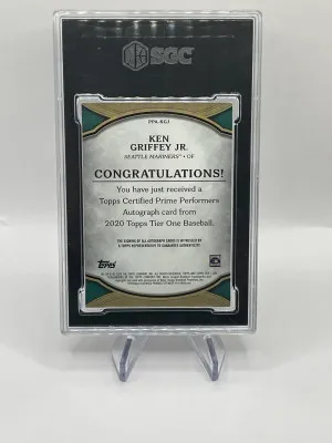 2020 Topps Tier One Ken Griffey Jr. “Prime Performers” silver ink auto /10 back