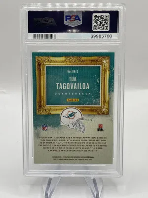 2020 Panini Chronicles Tua Tagovailoa Rookie “Gridiron Kings” PSA 10 back