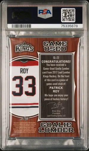 2017 Leaf Lumber Kings - PATRICK ROY - Game Used Lumber /7 back