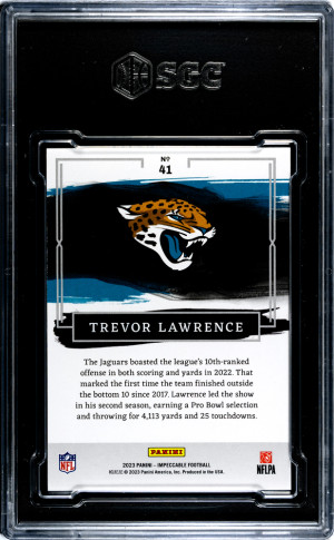 2023 Panini Impeccable Trevor Lawrence #41 SGC 9 Jacksonville Jaguars back