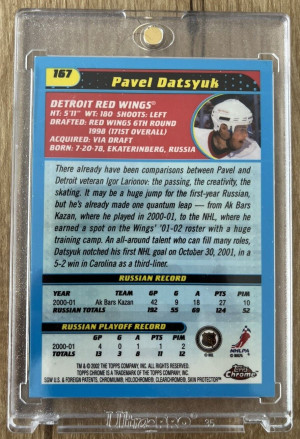 2002 Topps Chrome - PAVEL DATSYUK - Rookie card back