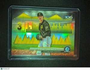 Paul Skenes 2024 Bowman Chrome Prospect Scouts Top 100 Pirates BTP-3 RC Rookie front
