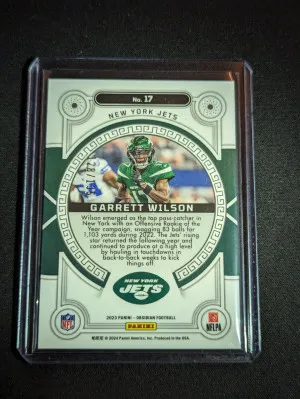 Garrett Wilson 2023 Panini Obsidian Football Orbital Electric Etch /135 back