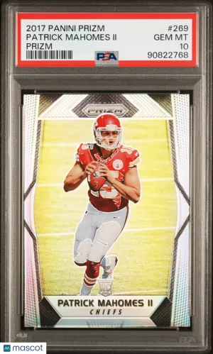 PSA 10 2017 Panini Prizm Patrick Mahomes II Prizm Silver RC #269 New Heavy Slab front