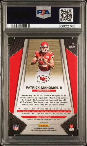 PSA 10 2017 Panini Prizm Patrick Mahomes II Prizm Silver RC #269 New Heavy Slab back
