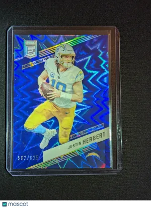 Justin Herbert 2023 Panini Donruss Elite #61 Status Blue Shimmer /625 front