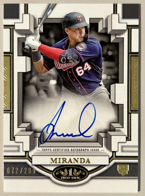 2023 Topps Tier One #BOA-JMI Jose Miranda RC Rookie Breakout Auto Twins /299 front