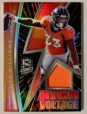 2022 Spectra High Voltage Jersey Hyper Prizm #22 Javonte Williams Broncos RB /75 front
