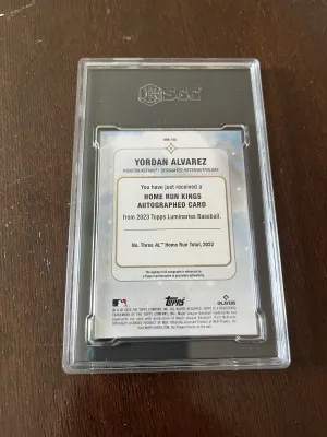 2023 Topps Luminaries Yordan Alvarez Home Run Kings Blue Auto 4/5! SGC 10/10 back