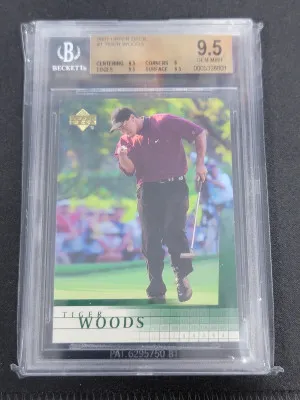 2001 Upper Deck Tiger Woods BGS 9.5 front