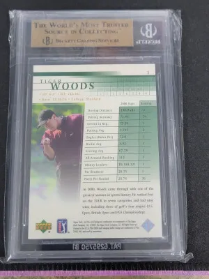 2001 Upper Deck Tiger Woods BGS 9.5 back