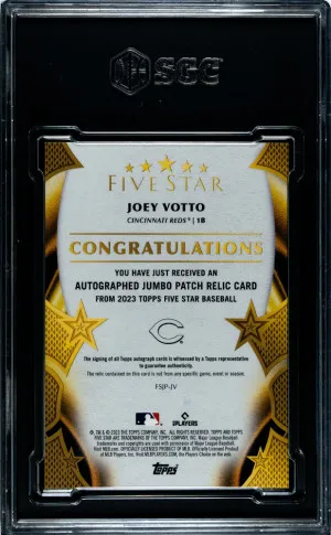 2023 Topps Five Star Joey Votto #FSJP-JV SGC 9 back