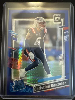 2023 NFL Donruss Optic Christian Gonzalez Blue Hyper front