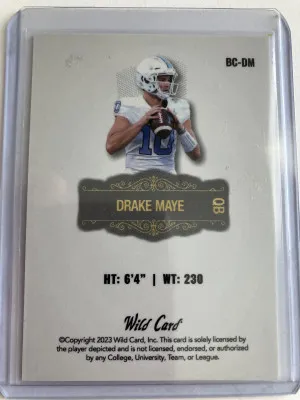 Drake Maye 2023 Wild Card Matte 198/200 back
