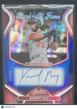 2022 Panini Absolute Keibert Ruiz Mark Of Fame Blue Auto /75 #MOF-KR front