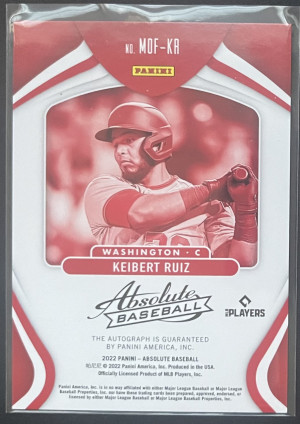 2022 Panini Absolute Keibert Ruiz Mark Of Fame Blue Auto /75 #MOF-KR back