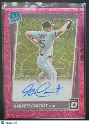 2021 Panini Donruss Optic Garrett Crochet Pink Velocity Auto /75 #RRS-GC front