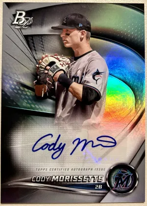 2022 Bowman Platinum Top Prospects AUTO #TOP-11 Cody Morissette Miami Marlins front