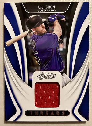 2022 Absolute C.J. Cron Absolute Baseball Threads Jersey Memorabilia TR-CC front