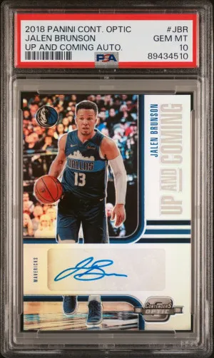Jalen Brunson 2018 Contenders Optic Auto /99 PSA 10 #UC-JBR front