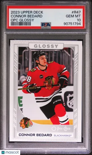 2023 Upper Deck Opc Glossy Connor Bedard #R47 PSA 10 front