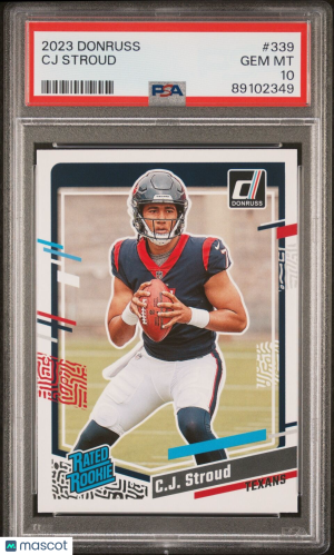 2023 Donruss CJ Stroud #339 PSA 10 NFL Rookie of the Year front