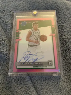 2020-21 Panini Donruss Optic Pink Payton Pritchard RC Rookie Auto /25 Celtics front