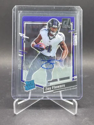 2023 PANINI CLEARLY DONRUSS FOOTBALL ZAY FLOWERS #92 RATED ROOKIE AUTO AUTOGRAPH front