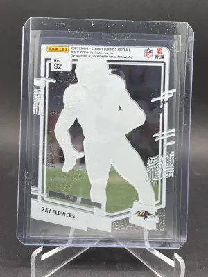 2023 PANINI CLEARLY DONRUSS FOOTBALL ZAY FLOWERS #92 RATED ROOKIE AUTO AUTOGRAPH back