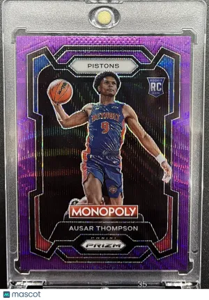 2023-24 Prizm Monopoly Ausar Thompson Purple Wave RC front