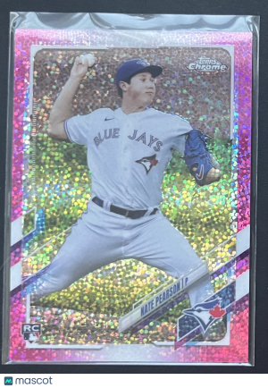 2021 Topps Chrome Nate Pearson Magenta Speckle Refractor /350 RC #136 front