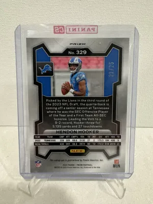 2023 Panini Prizm HENDON HOOKER RC Auto /25 Blue Shimmer back