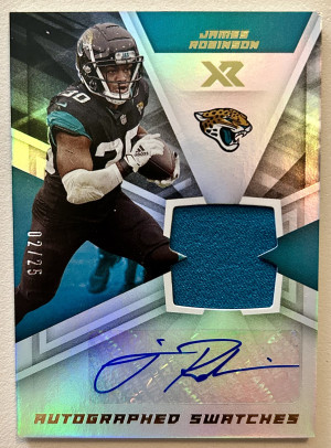 2021 Panini XR Auto Swatches James Robinson #AUS-JRO Silver /25 Jacksonville front