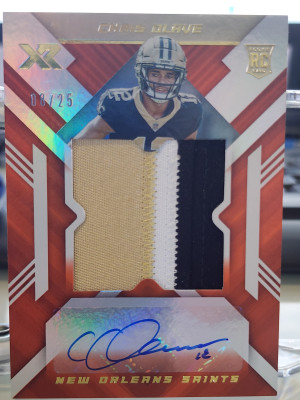 2022 Panini XR Chris Olave TRI-COLOR RPA #RXA-CO 08/25 front