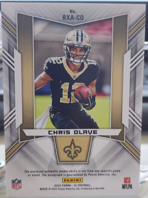 2022 Panini XR Chris Olave TRI-COLOR RPA #RXA-CO 08/25 back