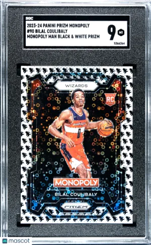 2023-24 Panini Prizm Monopoly Bilal Coulibaly Rookie Monopoly Man SGC 9 RC front