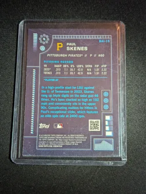Paul Skenes 2024 Bowman Chrome Bowman A-I #BAI-15 SP INSERT Pittsburgh Pirates back