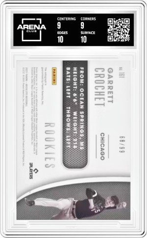 2021 Panini Absolute Garrett Crochet #161 RC Auto Seams /99 White Sox Graded MLB back