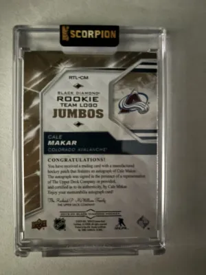 2019-20 Black Diamond Team Logo Cale Makar Avalanche back