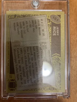 Jerry Rice 1986 Topps back
