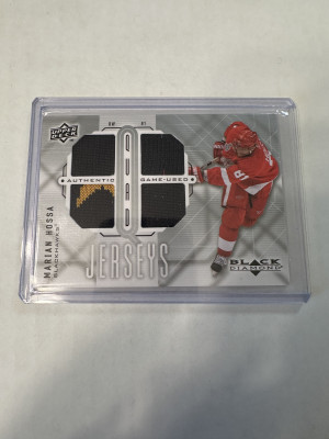 Marian Hossa 2009-10 Black Diamond Jerseys Blackhawks Red Wings Game Used front