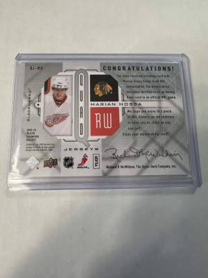 Marian Hossa 2009-10 Black Diamond Jerseys Blackhawks Red Wings Game Used back