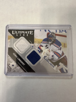 Henrik Lundqvist 2014-15 Ultimate Collection Dual Patch Rangers front