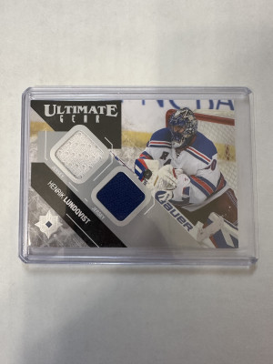 Henrik Lundqvist 2014-15 Ultimate Collection Dual Patch Rangers back