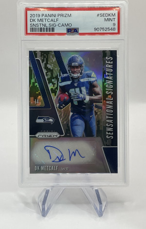 2019 Panini Prizm DK Metcalf Rookie Sensational signatures Camo /25 front
