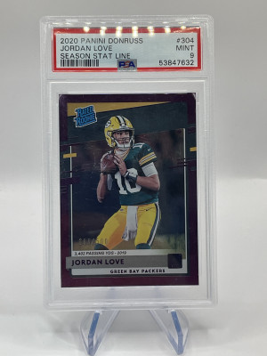 2020 Panini Donruss Jordan Love Rated Rookie “Season Statline” /500 front